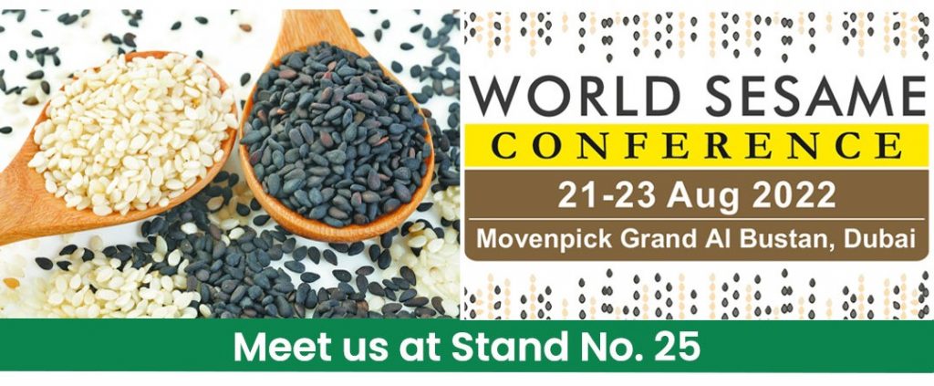 We are participating in World Sesame Conference from 21 – 23 Aug, 2022 at Movenpick Grand AI Bustan, Dubai