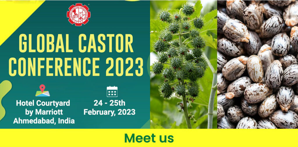 We are Participating in Global Castor Conference 2023 from 24 – 25 Feb, 2023 at Hotel Courtyard by Marriott, Ahmedabad, India