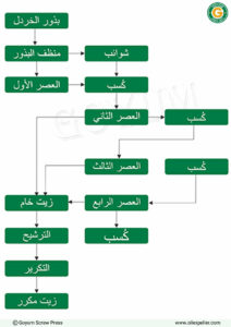 مخطط سير عملية مصنع زيت بذور الخردل بالضغط البارد
