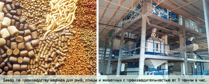 Завод по производству кормов для рыбы, птицы и животных