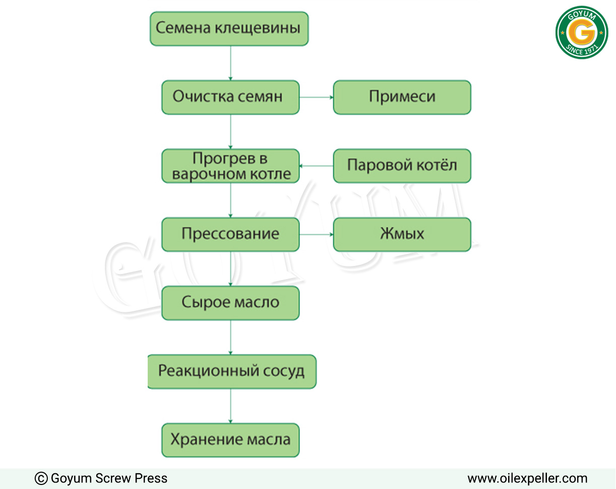 Технологическая схема производства касторового масла